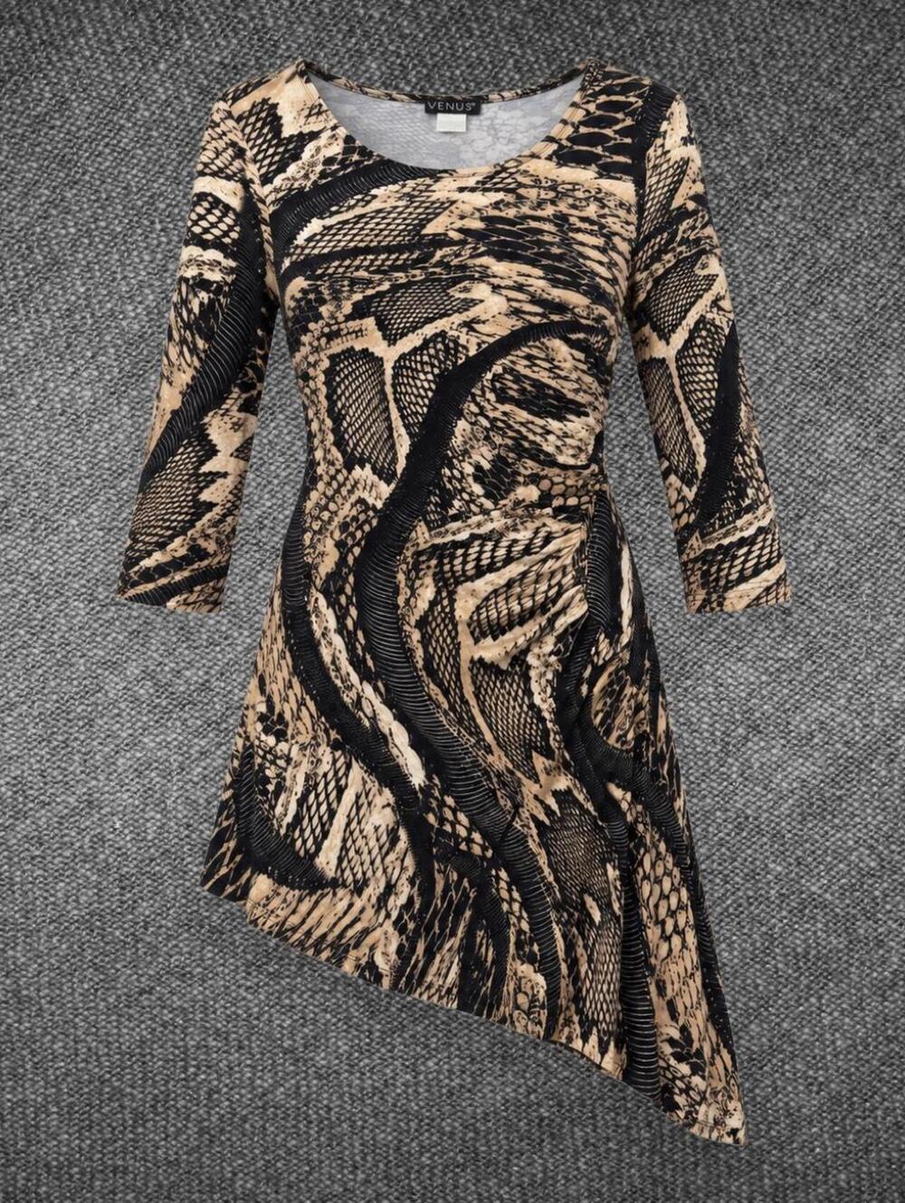 Venus Snake Print Asymmetrical Tunic Top Size M